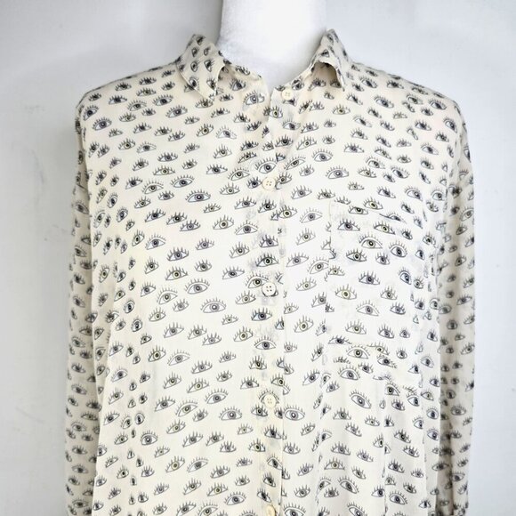 MUNTHE SAKS FIFTH AVENUE THIRD EYE NOVELTY Shirt Dress TUNIC BUTTON FRONT - Picture 5 of 10
